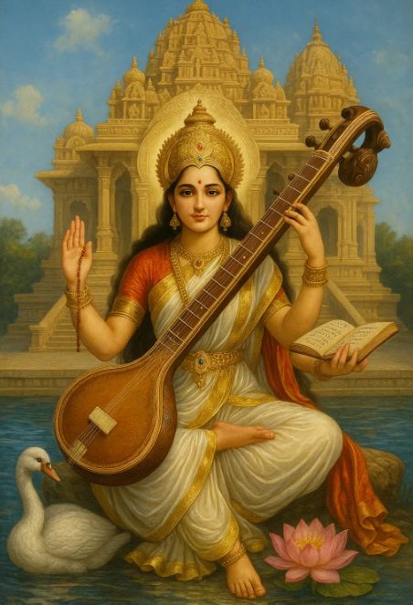 AkshitaL_'s tweet image. सरस्वती मैया के अद्भुत अलौकिक दर्शन
