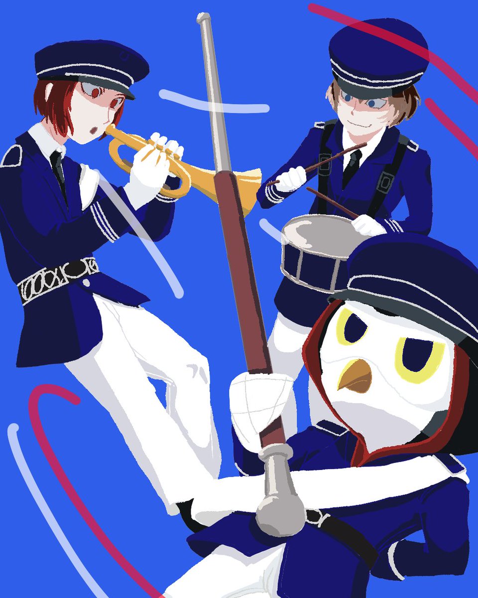 #p5x
빅 밴드 일러에 삘받고 그린것
복장은 공군 군악대를 모티브했고요
그건 그렇고 여태까지 세가에 별 생각 없었는데 현질 유도하는 꼬라지를 보니 순 깡패가 다름없더군요?
별점 내려간 걸 보면 착잡해요