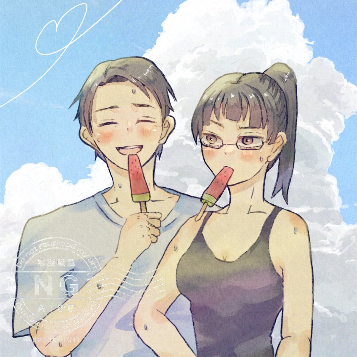 pecooo1011's tweet image. ゆたまき💍👓

暑い日のアイス🍨✨
アオハルしてほしい☺️