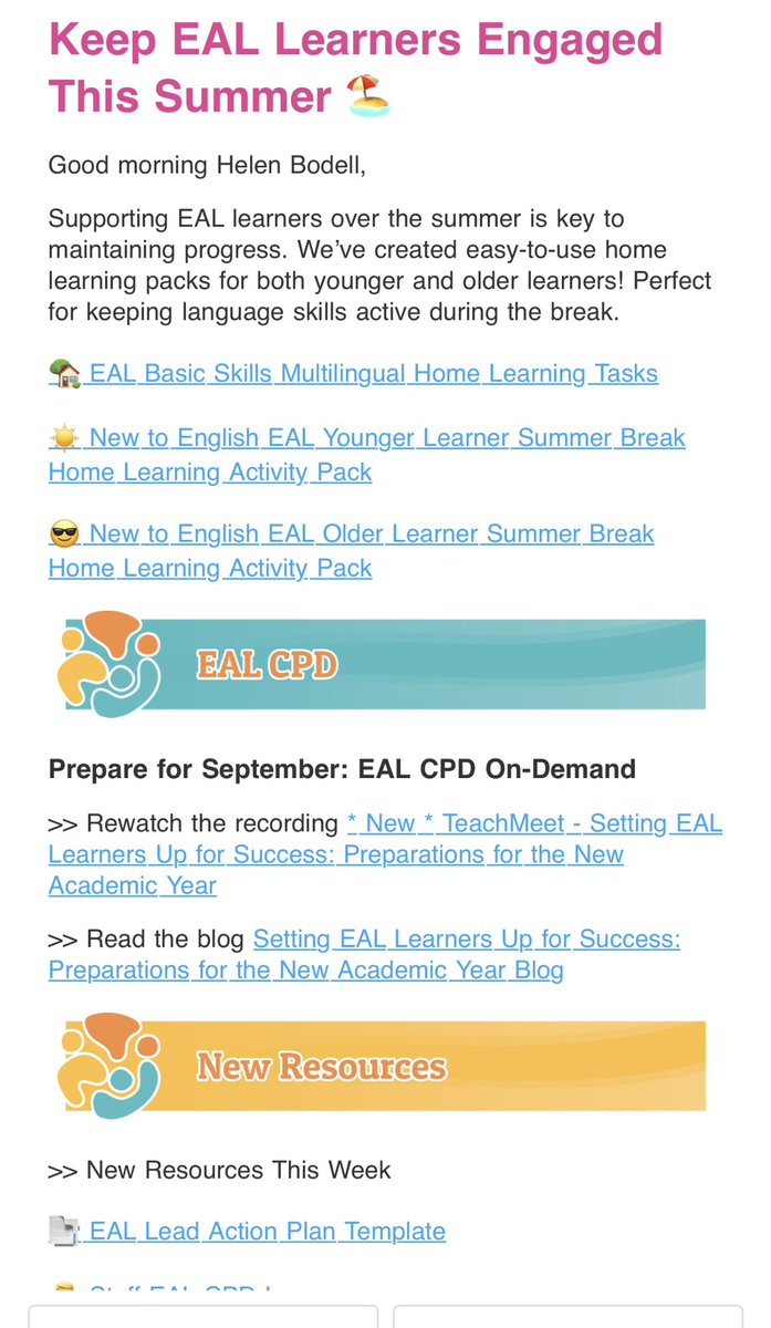 📬 Our EAL newsletter just dropped! It’s all about keeping EAL learners engaged this summer 🌞

🎒 Includes summer learning packs for younger and older learners!

✅ Check your inbox now

💬 Or comment “Summer” &amp; we’ll DM you the links!

#EAL #SummerLearning #EduResources
