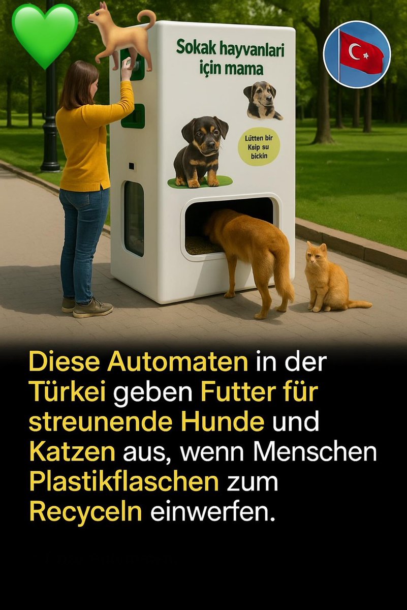yolandaschultes's tweet image. Auch mal etwas Gutes aus der Türkei also aus Istanbul, eine Idee die überall umgesetzt werden könnte, sollte es vereinzelt Politiker geben die sich dafür interessieren! 
Eine Flasche für Hoffnung – Futter für Streuner, Hilfe für die Umwelt
Was, wenn eine einzige Plastikflasche…