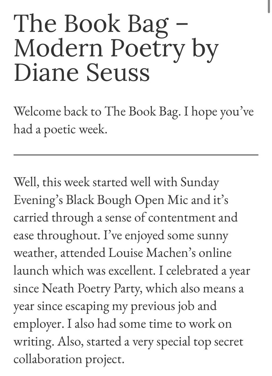 Paul Short (@paulwritespoems) on Twitter photo This week has in The Book Bag I’m looking at ‘Modern Poetry’ by Diane Seuss. Pubd by <a href="/GraywolfPress/">Graywolf Press</a> in USA & <a href="/FitzcarraldoEds/">Fitzcarraldo Editions</a> in 🇬🇧. Lots of other news too. Including details on a <a href="/vic_spires/">Victoria Spires</a> event hosted by <a href="/Moette/">Vanessa Napolitano</a> - the BLF anthology, a reading by <a href="/AlanParry83/">Alan Parry - Find Me Elsewhere</a> and more This week has in The Book Bag I’m looking at ‘Modern Poetry’ by Diane Seuss. Pubd by <a href="/GraywolfPress/">Graywolf Press</a> in USA & <a href="/FitzcarraldoEds/">Fitzcarraldo Editions</a> in 🇬🇧. Lots of other news too. Including details on a <a href="/vic_spires/">Victoria Spires</a> event hosted by <a href="/Moette/">Vanessa Napolitano</a> - the BLF anthology, a reading by <a href="/AlanParry83/">Alan Parry - Find Me Elsewhere</a> and more