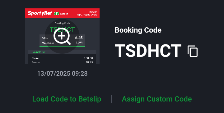 CODE 👉  TSDHCT
5 ODDS