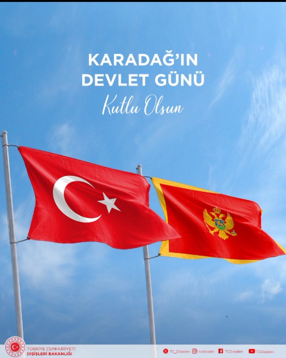 bayramakg's tweet photo. Dost ve Kardeş Ülke Karadağ’ın Devlet Günü Kutlu Olsun. https://t.co/6KJH6wSGah
