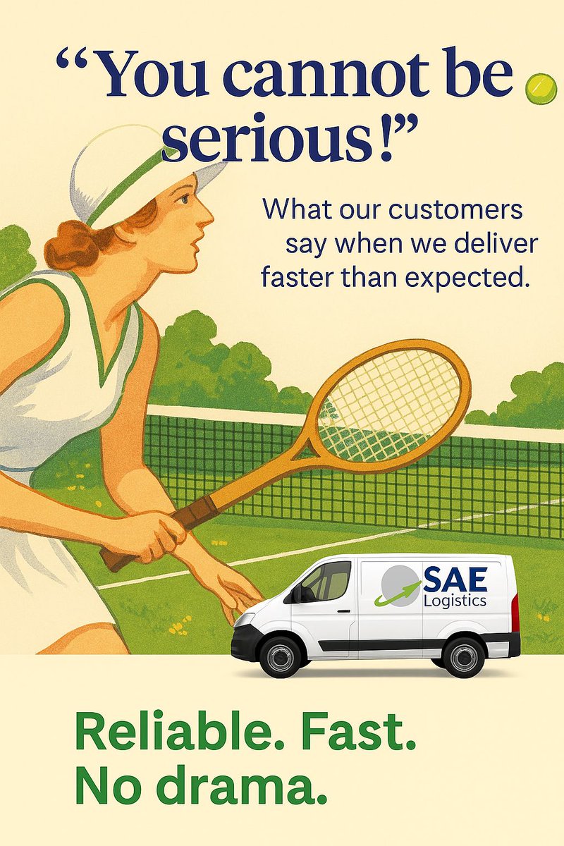 Do you need your goods served up quickly? Then give us a call so we can smash your expectations with our #sameday and #nextday delivery service
#wimbledonfinals 🎾