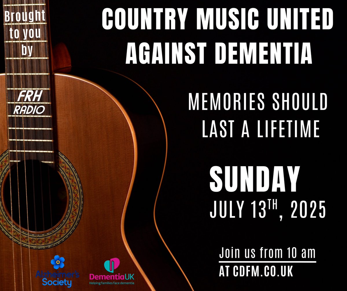 In just 30 minutes, we kick off Country Music United Against Dementia, a special programming where every ad break helps make a difference as all ad revenue goes to Dementia UK and the Alzheimer’s Society