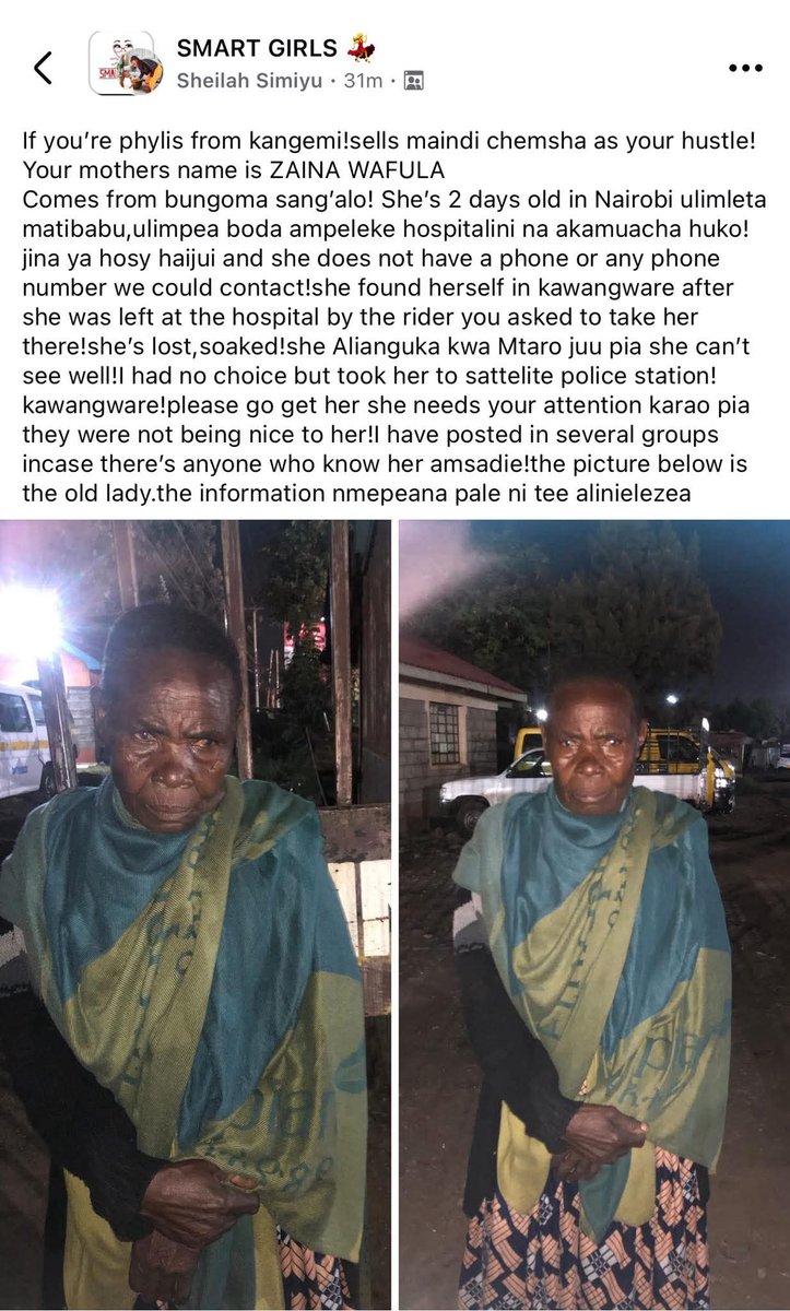 If you are in Kangemi, share this within your groups to get this mama home!