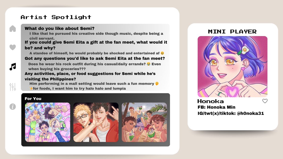 semieitacse's tweet image. ☆ Artist Spotlight: Honoka
Dim the lights and cue the flair, our next artist takes center stage! @h0noka31 will bring Semi to life in his rockstar element, capturing the way he connects with fans through music that still feel electric! ☆
#SetTheStageSemiCSE