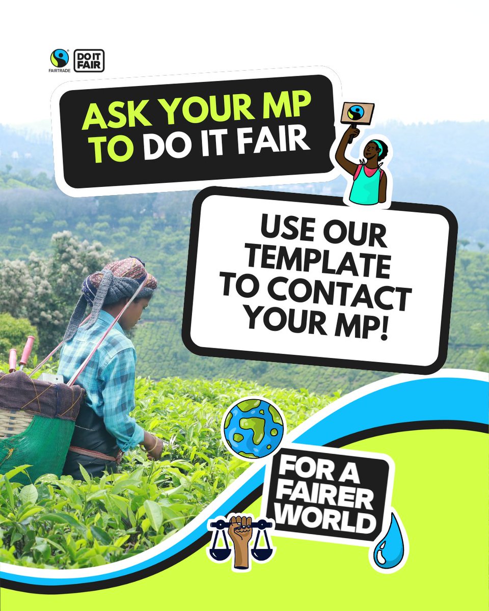 FairtradeUK's tweet image. 📣 Tell your MP: It’s time to stand up for tea workers worldwide.
✅ Stronger business accountability
✅ Sector-wide tea reform
✅ Restored UK climate aid
Email them today: action.fairtrade.org.uk/page/171774/ac…