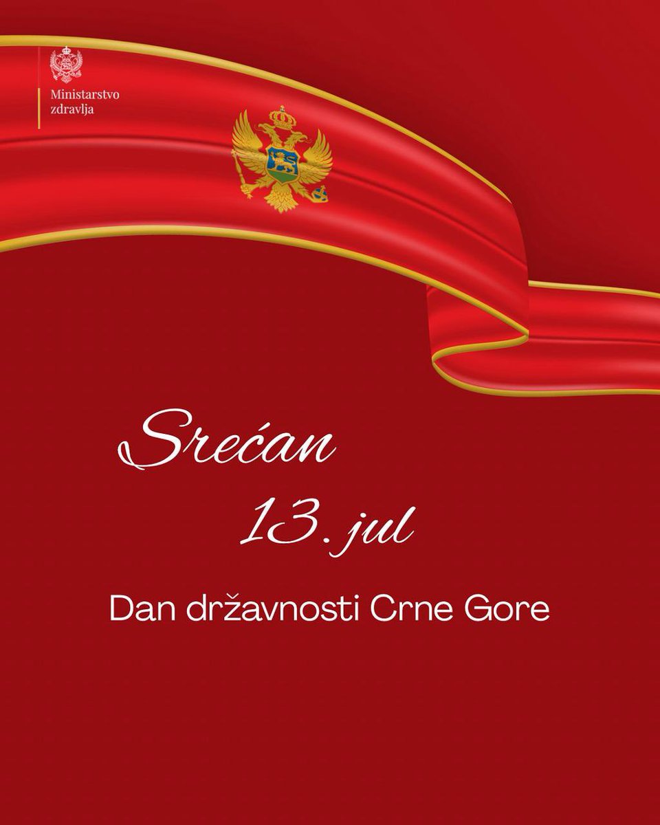Ministarstvo zdravlja Crne Gore (@minzdravlja) on Twitter photo Povodom 13. jula – Dana državnosti Crne Gore, Ministarstvo zdravlja upućuje čestitke svim građankama i građanima, uz želju da praznik provedu u zdravlju, miru i zajedništvu. Povodom 13. jula – Dana državnosti Crne Gore, Ministarstvo zdravlja upućuje čestitke svim građankama i građanima, uz želju da praznik provedu u zdravlju, miru i zajedništvu.