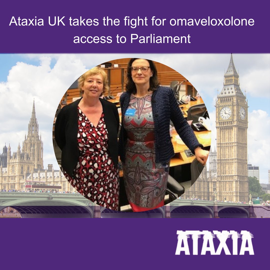 Ataxia UK CEO Sue Millman &amp; Prof Paola Giunti, Head of the London Ataxia Centre, joined the APPG on Rare Disease to call for urgent access to omaveloxolone for people with FA in the UK — and proposed updates to the Rare Disease Framework. 
Sign now 👉 tinyurl.com/5n8xmzz2