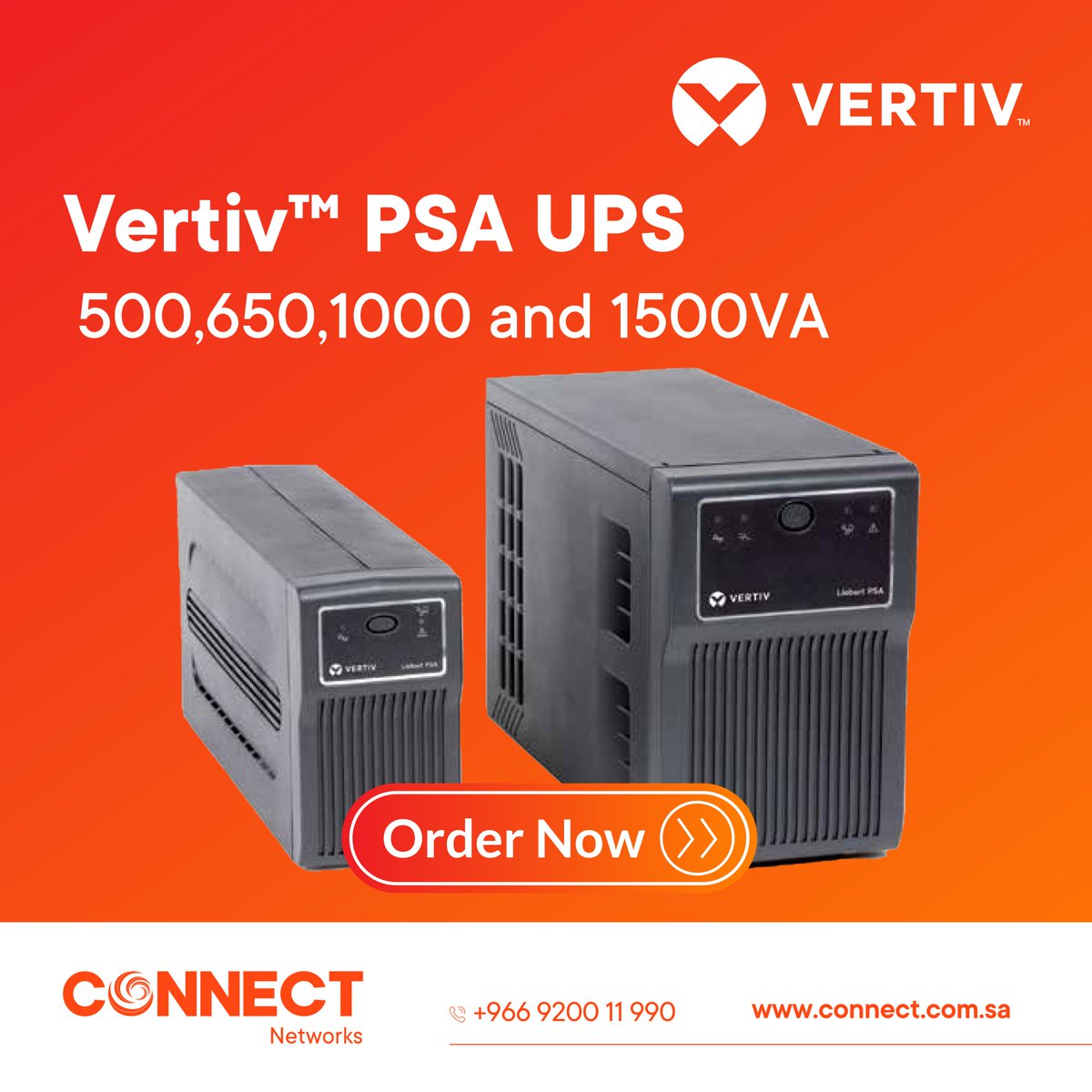 connectnetwrks's tweet image. Power your tech with reliability ⚡
From home setups to enterprise systems, we’ve got the Vertiv™ UPS solution you need:
🔹 GXT5: 5–20 kVA
🔹 itON: 400–2000 VA
🔹 PSA: 500–1500 VA

📞 +966 9200 11 990 | 🌐 connect.com.sa
#Vertiv #UPS  #ConnectNetworks #SaudiArabia