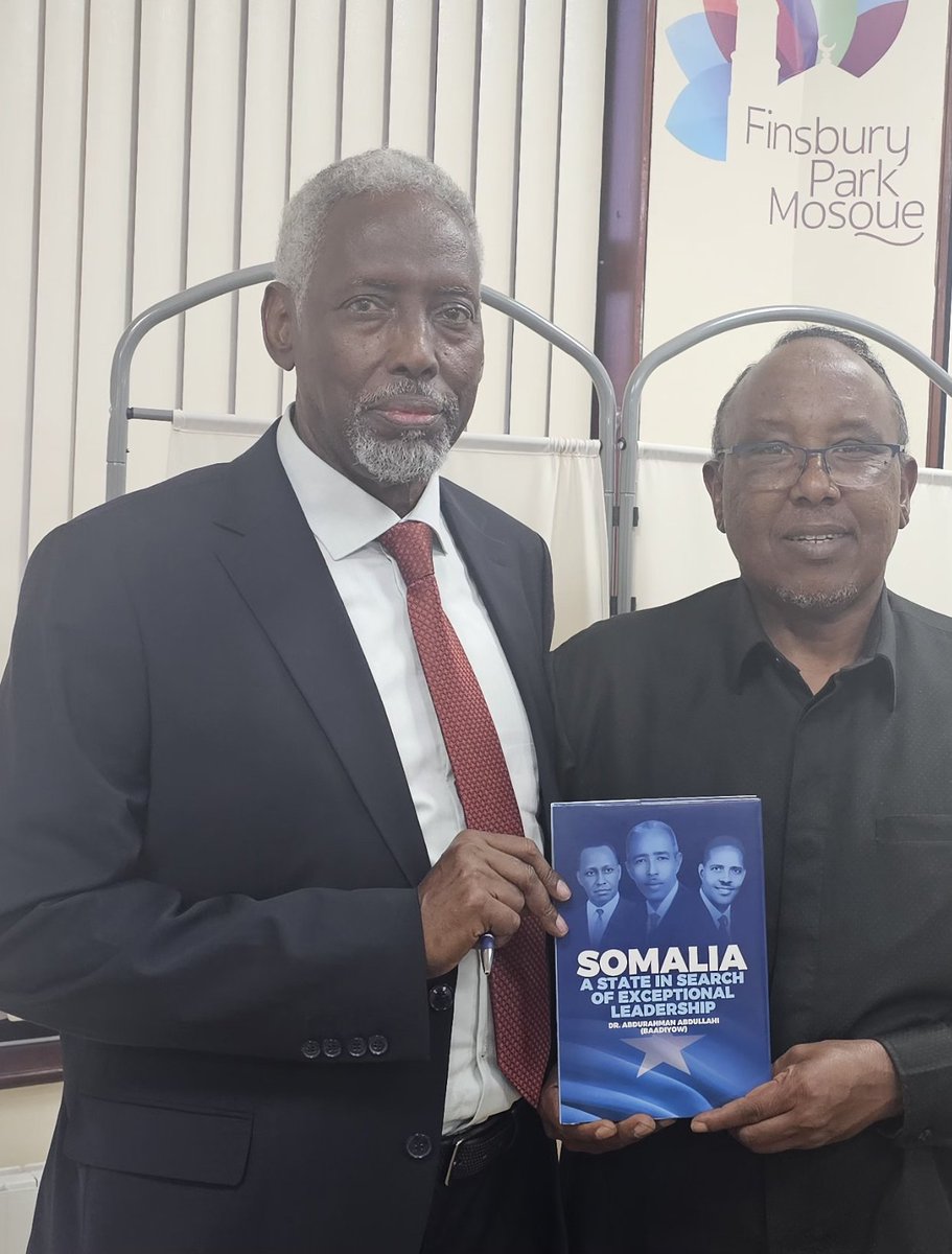 I had the honour of attending a special book launch tonight in London, where Dr. Baadiyow presented "Somalia: A State in Search of Exceptional Leadership."

Unlike many, he not only diagnosed long-term leadership challenges but also offered real solutions.

Congrats, <a href="/DrBaadiyow/">Dr. Abdurahman Baadiyow</a>