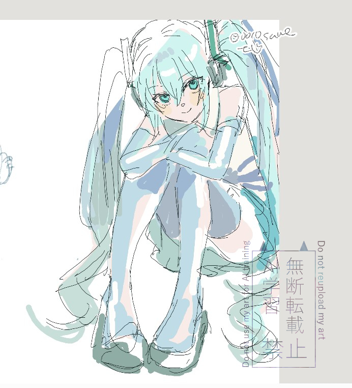 0010same's tweet image. 絵チャで描いたミクさん