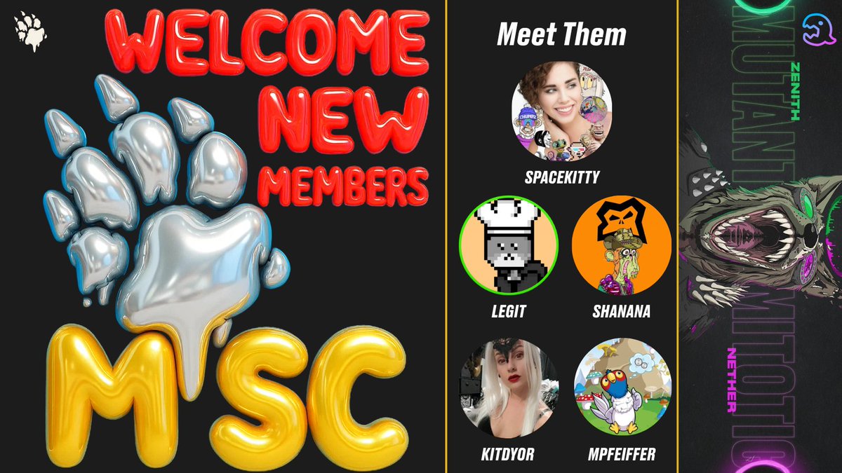 Mutant Shiba Club (@mutantshibaclub) on Twitter photo GM☀️
A MASSIVE WELCOME TO OUR NEW COMMUNITY MEMBERS!🐾💚
1⃣<a href="/SpaceKittyXD/">SpaceKittyXD</a>
2⃣<a href="/Legitverrse/">Legit</a>
3⃣<a href="/rodolfo_shanana/">$Shanananft 🦍</a>
4⃣<a href="/kitdyor/">KIT</a>
5⃣<a href="/PfeifferFamBam/">mpfeiffer</a>
Introduce yourself, follow & show them just how we vibe out over here! 🔥👏🏽
And make sure you keep eyes on our page for more onboarding GM☀️
A MASSIVE WELCOME TO OUR NEW COMMUNITY MEMBERS!🐾💚
1⃣<a href="/SpaceKittyXD/">SpaceKittyXD</a>
2⃣<a href="/Legitverrse/">Legit</a>
3⃣<a href="/rodolfo_shanana/">$Shanananft 🦍</a>
4⃣<a href="/kitdyor/">KIT</a>
5⃣<a href="/PfeifferFamBam/">mpfeiffer</a>
Introduce yourself, follow & show them just how we vibe out over here! 🔥👏🏽
And make sure you keep eyes on our page for more onboarding