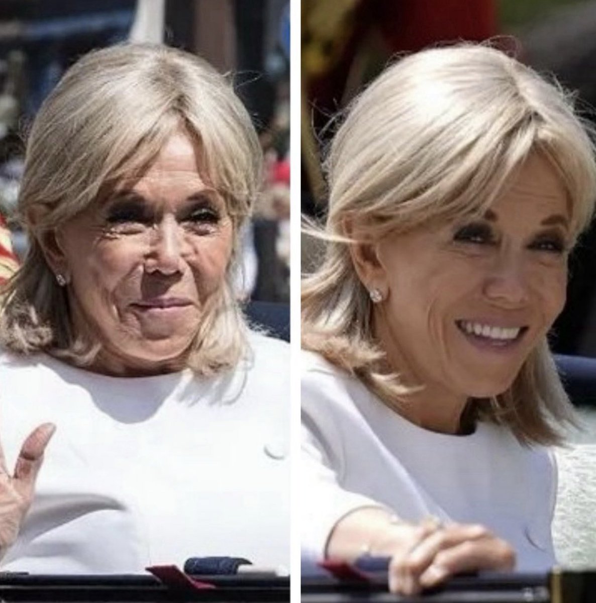 🇬🇧 🇫🇷 MANIPULATION MÉDIATIQUE.
À gauche une photo de Chibritte diffusée dans la presse britannique, à droite une photo publiée dans la presse française...