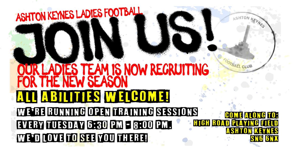 Ashton Keynes Youth Football Club (@akyouthfc) on Twitter photo Inspired by the European Women’s Championship? Then why not give it a try? Come along to our open training session on Tuesday, we had four new faces last week - all abilities welcome! Inspired by the European Women’s Championship? Then why not give it a try? Come along to our open training session on Tuesday, we had four new faces last week - all abilities welcome!
