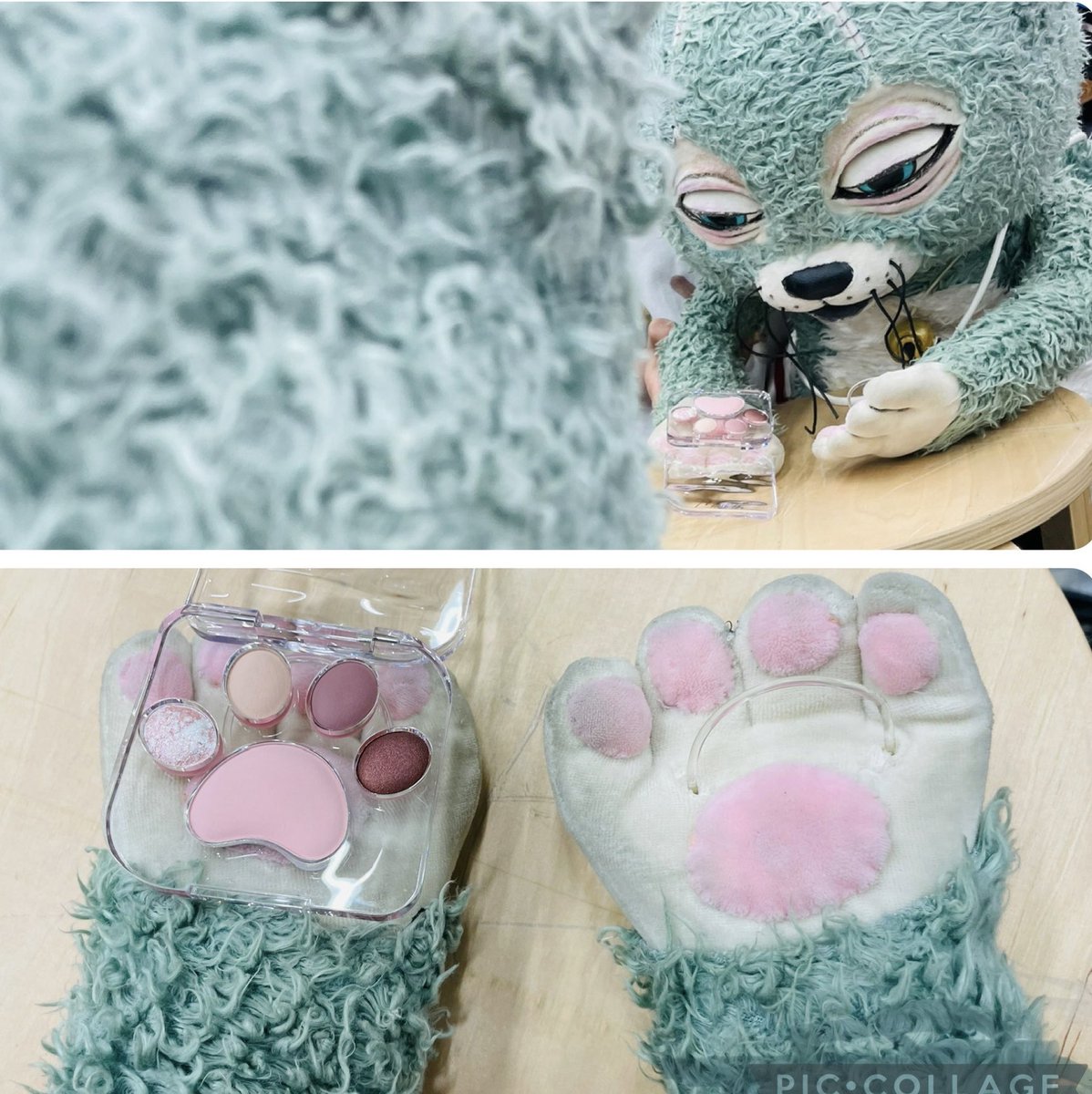 misato_matsumo's tweet image. 「せかいいちのねこ」絶賛稽古中‼️

明日はいよいよ初通し✨
頑張るぞ💪

ニャンコ役に合わせて、猫の肉球モチーフのアイシャドウを購入🐾

可愛すぎる💓

ニャンコの手に乗せたらピッタリフィット🐾

稽古中もメイク中も、猫に囲まれて幸せだにゃ💕

#日生劇場
#ヒグチユウコ
#ひとみ座
#人形劇