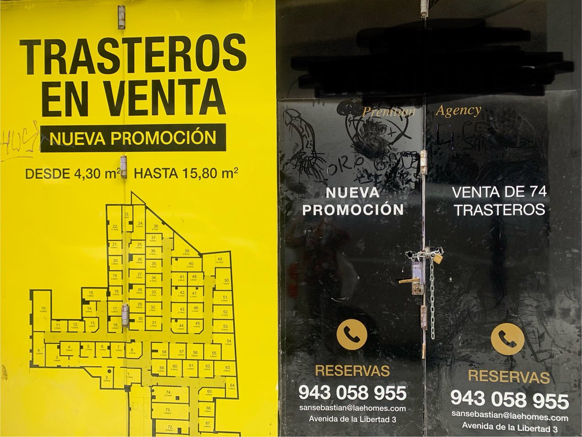 MariviEizaguir's tweet photo. El problemón de falta de🏠 asequible sigue sin solucionarse; tampoco baja el precio de los arrendamientos para locales comerciales
🙀Otro negocio floreciente #trasteros ; te los venden a precio “pisito en Miraconcha” para esa 🚲 que ya no puedes dejar en la calle, esa crepera… https://t.co/iM06PiqiTv