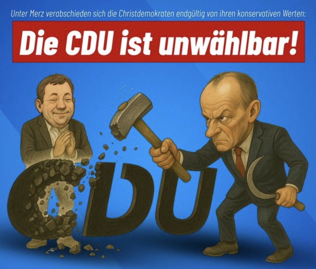 Die #Merz CDU bleibt für KONSERVATIVE unwählbar! Die ersten #CDU Funktionäre wollen d Gesprächsangebot v Brosius-Gersdorf annehmen, um eine Lösung herbeizuführen. Die Union mauschelt weiter mit den linksradikalen Kräften in unserem Land. 🇩🇪 #AfDVerbot #BrosiusGersdorf #Presseclub