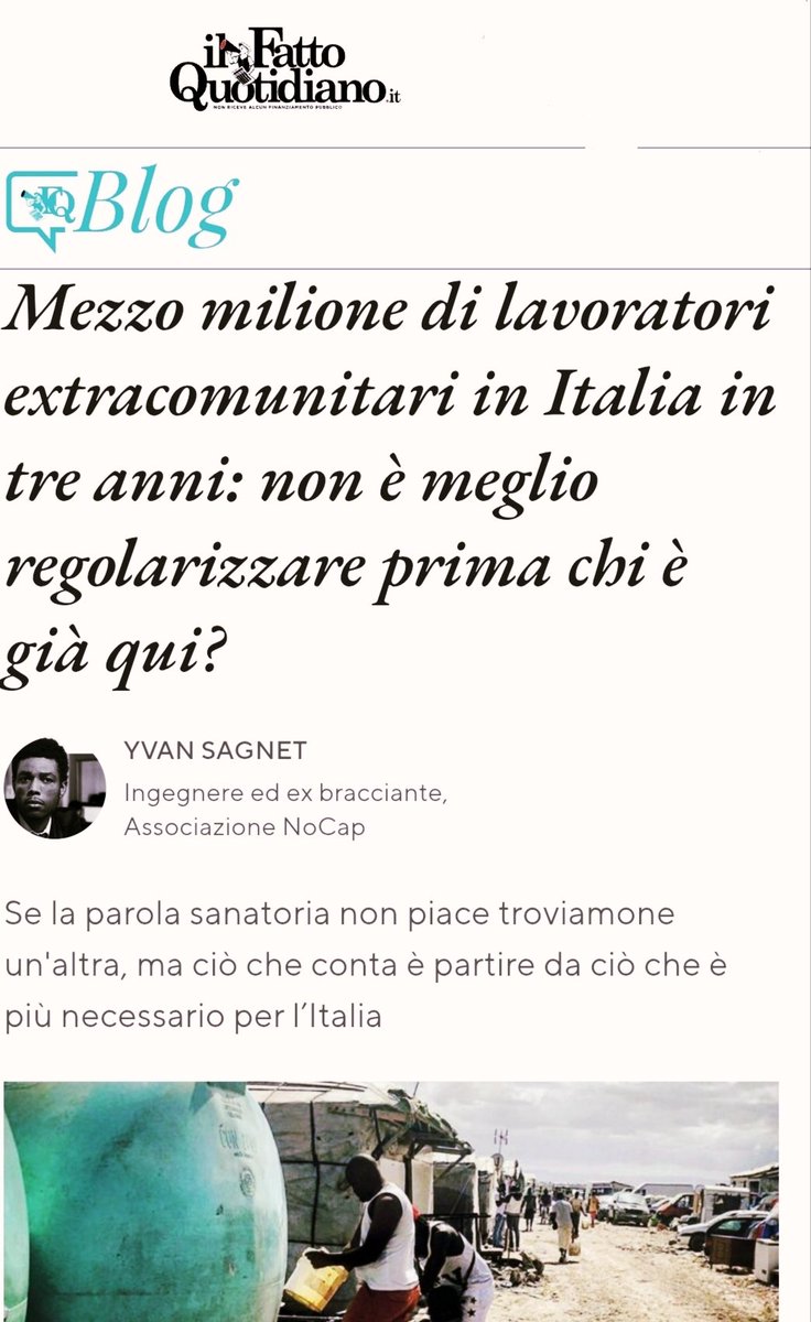 YvanSagnet's tweet photo. #Sanatoria o Decreto #flussi?
Partiamo dalla #regolarizzazione dei migranti che già si trovano sul territorio, che parlano l'italiano e che hanno maturato esperienze concrete di lavoro, prima di fare entrare #nuove persone senza conoscenza della lingua, senza formazione.. (1/3) https://t.co/75NRRqGWsW