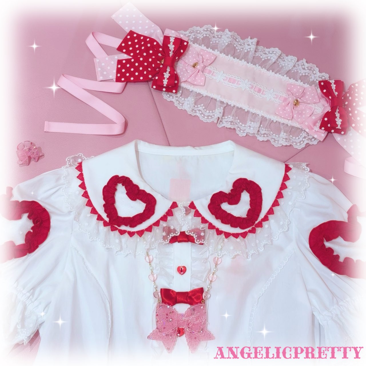 アンジェリックプリティ ハート刺繍 ブラウス アンジェリックプリティ ハート刺繍 ブラウス