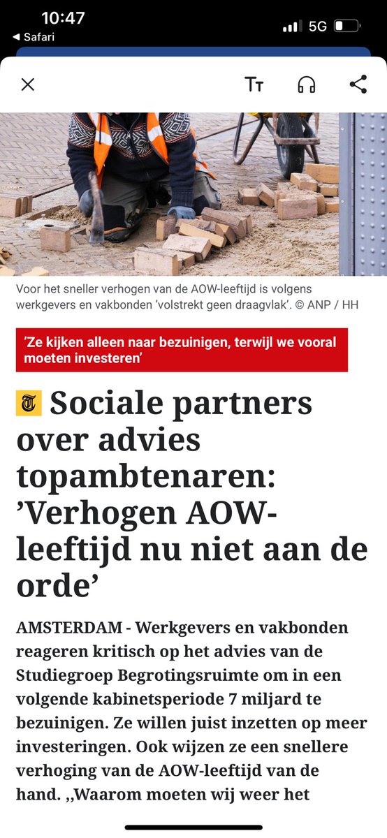 Sociale partners spreken met geen woord over a-sociale plan om AOW te Fiscaliseren 

Zij komen niet op voor de 
AOW ers en Gepensioneerden 

Eerst het Recht op PENSIOEN afschaffen 
Nu ook het Recht op AOW voor  iedereen afschaffen 

Zo wordt AOW Bijstandsuitkering 
⁦<a href="/NUnl/">NU.nl</a>⁩
