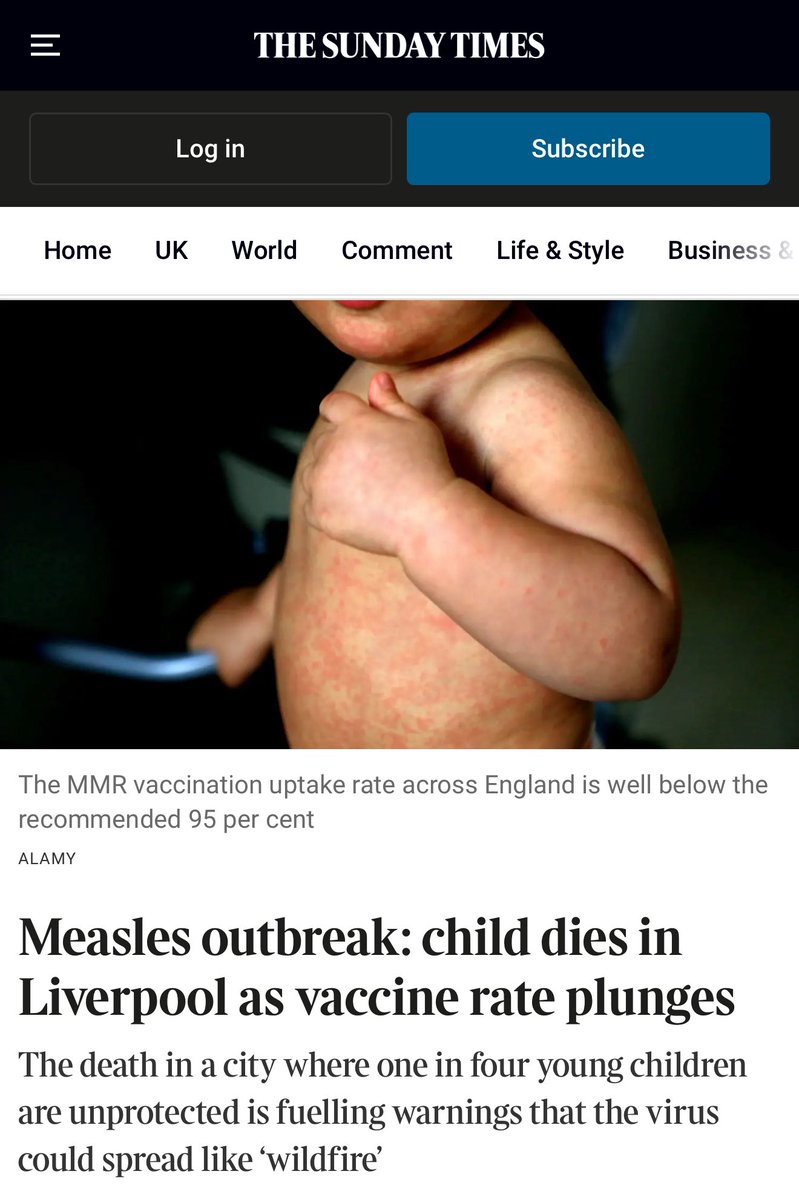 Measles is one of the most infectious diseases we know. Vaccination levels have fallen, many kids are unvaccinated, and already a child has died in Liverpool. If your child is above nine months and unvaccinated get a shot asap!