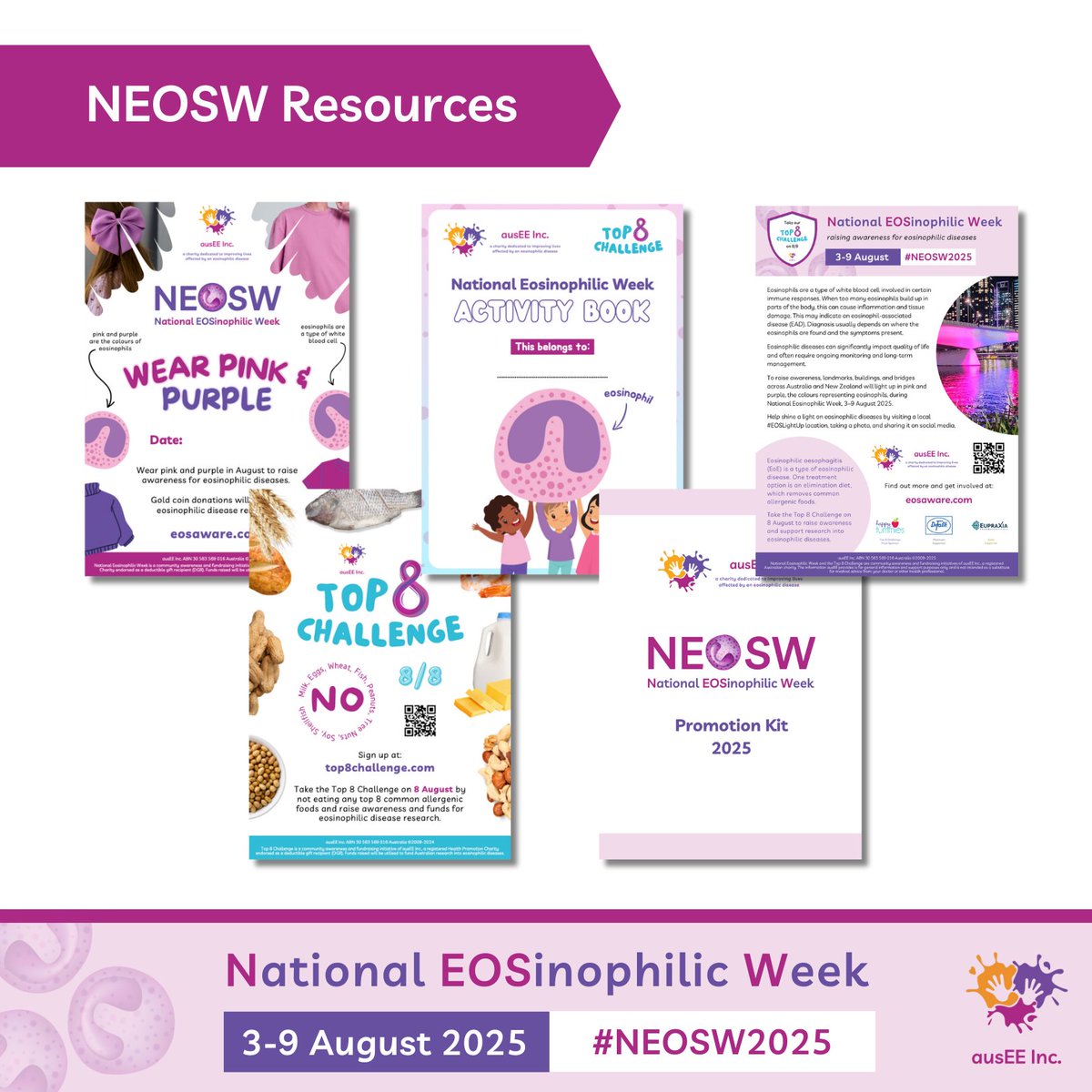 National Eosinophilic Week (NEOSW) is just around the corner—starting in 3 weeks!

From 3–9 August 2025, NEOSW is dedicated to increasing awareness and understanding of eosinophil-associated diseases within the community.

Explore our #NEOSW2025 resources: eosaware.com/NEOSWResources