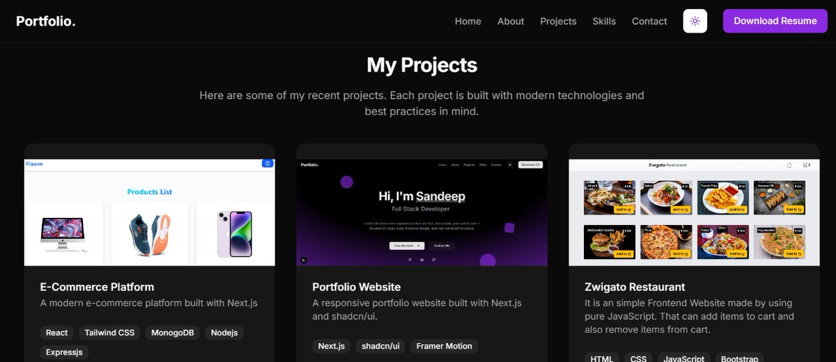 SANDEEPMADHAVR2's tweet photo. 🚀 Just launched my updated dev portfolio!
Built with Next.js, ShadCN UI, and Framer Motion ✨
Showcasing my projects.
Clean code. Smooth design. 
Check it out! 👇
https://t.co/5uhDEa01Jd

#Nextjs #WebDev #Portfolio https://t.co/F9PF8SRXp4