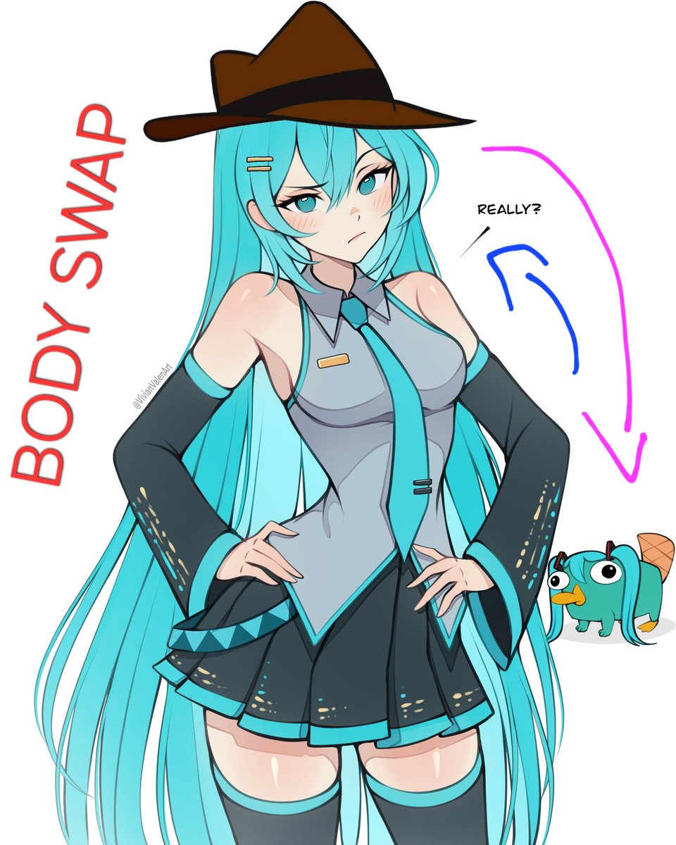 Kuronekogatita's tweet photo. Perry y Miku cambian cuerpos https://t.co/VmzQtfV7c3