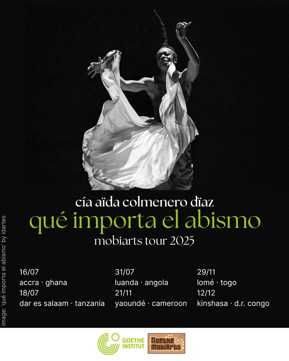 africa moment (@africamoment) on Twitter photo 💥Cía Aïda Colmenero Dïaz <a href="/DiazColmenero/">Aïda Colmenero Dïaz</a> kicks off its new international tour that will take the powerful stage piece ‘Qué importa el abismo’ to 6 countries from Jul. to Dec. 2025
💃🏿Created in Togo as part of #ShePoems, performed by Estelle Foli
👉🏿Thanks to <a href="/goetheinstitut/">goetheinstitut</a> 💥Cía Aïda Colmenero Dïaz <a href="/DiazColmenero/">Aïda Colmenero Dïaz</a> kicks off its new international tour that will take the powerful stage piece ‘Qué importa el abismo’ to 6 countries from Jul. to Dec. 2025
💃🏿Created in Togo as part of #ShePoems, performed by Estelle Foli
👉🏿Thanks to <a href="/goetheinstitut/">goetheinstitut</a>