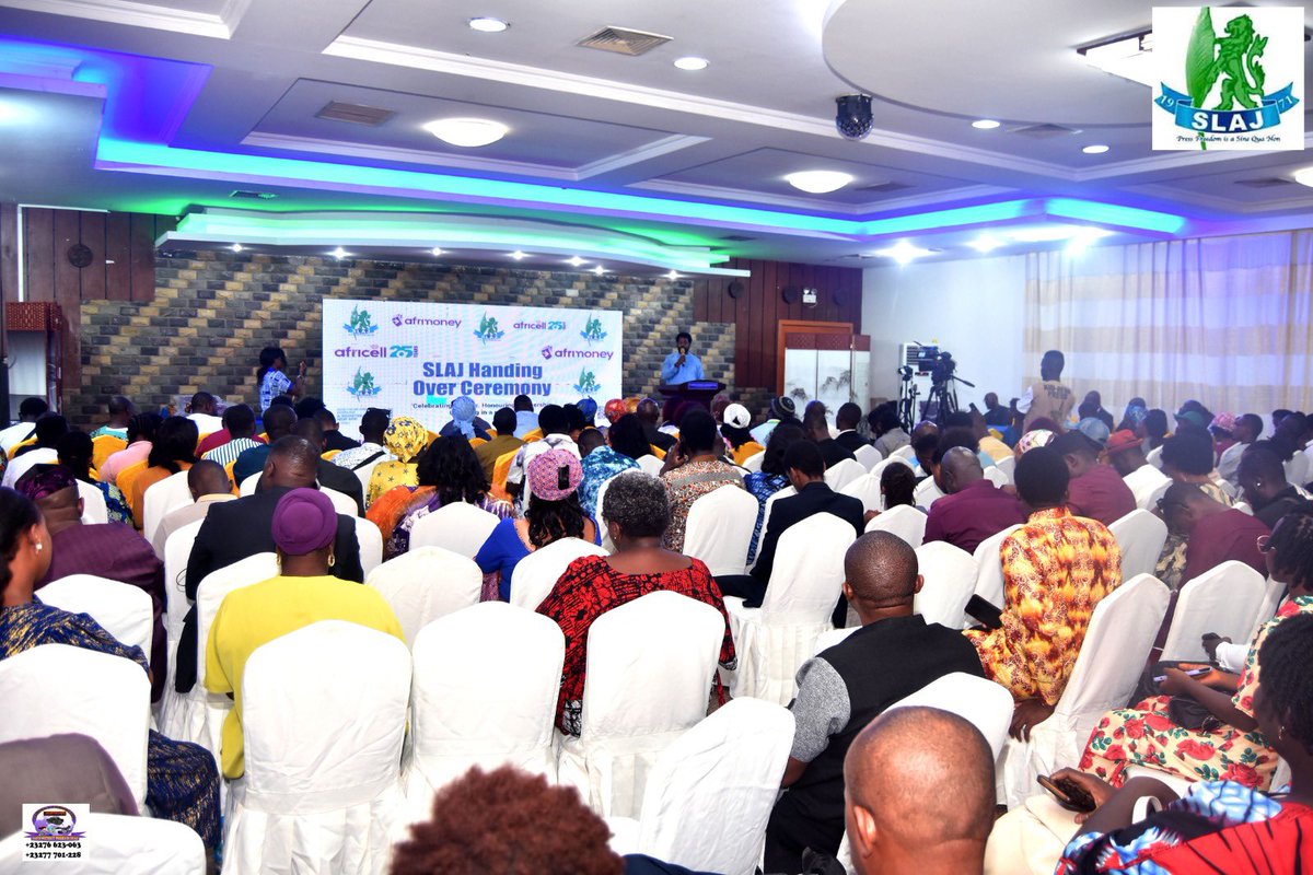 Freetown City Council (@fcc_freetown) on Twitter photo On July 11, Mayor <a href="/yakisawyerr/">Yvonne Aki-Sawyerr OBE</a> delivered a goodwill message at the <a href="/SLAJ_Salone/">SLAJ Salone</a>
handover, congratulating President Alhaji Manika Kamara and team. She commended SLAJ's legacy of defending press freedom & journalistic integrity. Together, she said, the media can advance On July 11, Mayor <a href="/yakisawyerr/">Yvonne Aki-Sawyerr OBE</a> delivered a goodwill message at the <a href="/SLAJ_Salone/">SLAJ Salone</a>
handover, congratulating President Alhaji Manika Kamara and team. She commended SLAJ's legacy of defending press freedom & journalistic integrity. Together, she said, the media can advance
