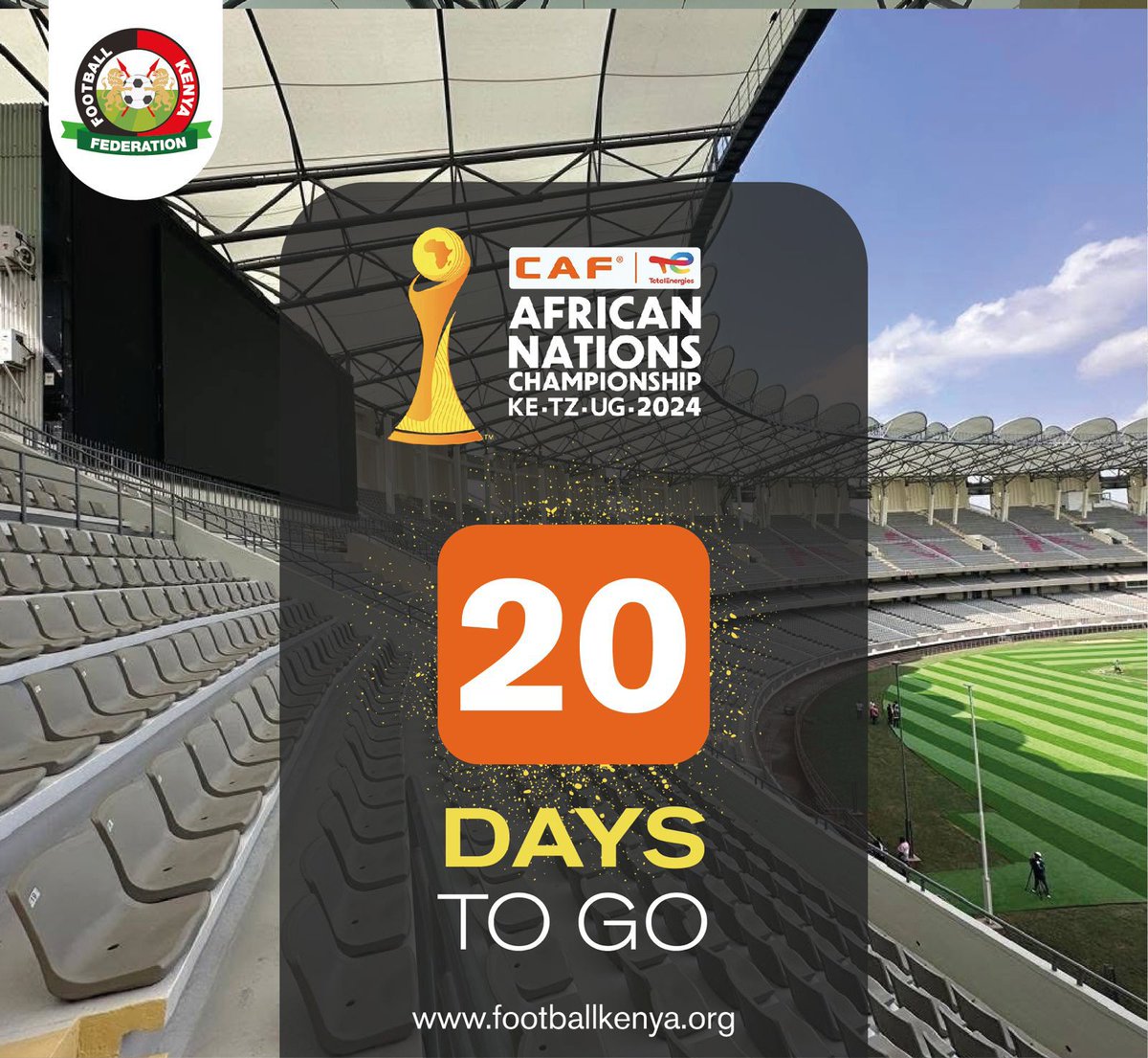 With just 20 days to go, the stage is almost set for the African Nations Championship (CHAN) to kick off right here at home.

On August 3rd, Harambee Stars will take on DR Congo at Kasarani in what will be a historic moment - not just for the team, but for the country. This will
