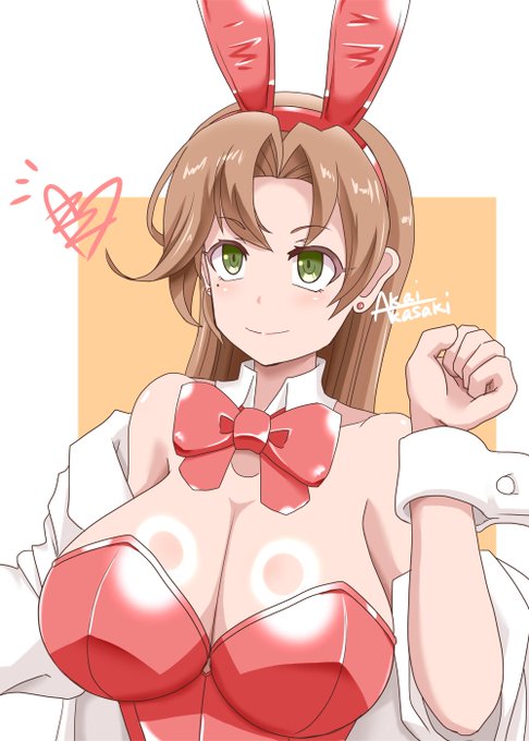 先回、秋雲先生にバニー着せた際にばくにう化したらツボったので
もうこれがデフォでいいかなって
「デカ過ぎんだろ…まあ提督がお望みなら、秋雲さんは構わないけど♡」(ユッサユッサ) 