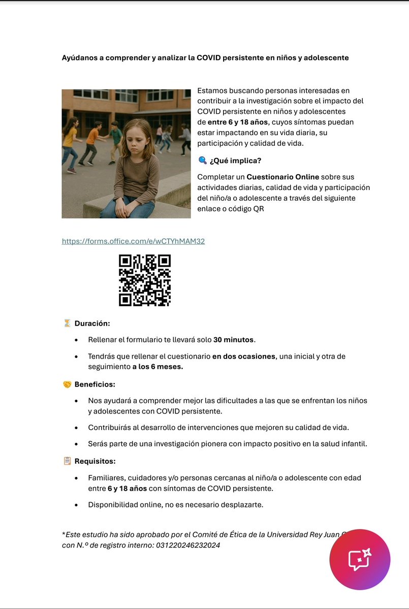 rbenLG's tweet image. Dejarías a tú hijo vivir una vida tormentosa?
No pienses q es un vago,ni un quejica,no q se queja de la cabeza para no ir al cole.
Igual tiene #covidpersistente.
Ayúdanos a investigar q le pasa.
Ayúdate a ti.
#longcovid
#longcovidkids
@_REiCOP