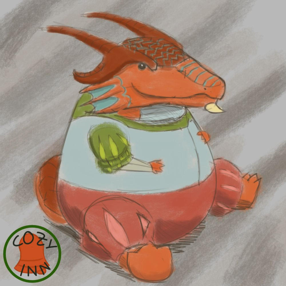 CozyInn's tweet image. I should study... but the voices wanted me to draw Ingryd in round shape.
(I know i said i post art only on Bluesky but this was too funny to not show here too)
#DnDart #DnD #DnDoc #DragonbornDnD #Oc #DragonbornArt