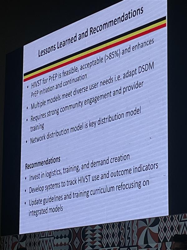 🇺🇬 Lessons learned and recommendations from HIVST and oral PrEP initiation and continuation in #Uganda 

- Kadama Herbert, #IAS2025 pre-conference, “Expanding PrEP Access: The Role of HIVST in Uptake and Scale-Up"