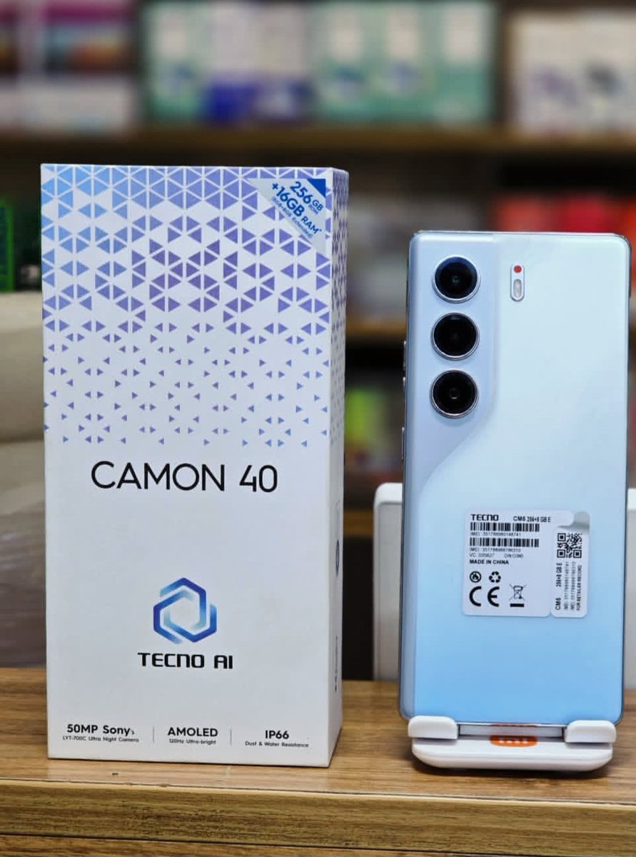 Jeastsolutions's tweet photo. Order 💫  Only 🚨 @jeastsolutions 

Tecno Camon 40

Display-6.78 inch ,AMOLED,120hz
Android 15 ,HIOS 15
Chipset -Helio G100 ultimate
CPU-2.2Hz
Main Camera -50MP+8MP
Selfie-32MP
Under display  fingerprint
5200 mAh battery
45W charging speed

8GB+128GB~Kshs24000
8GB+256GB~Kshs27500 https://t.co/Zn7kfvKJ1E