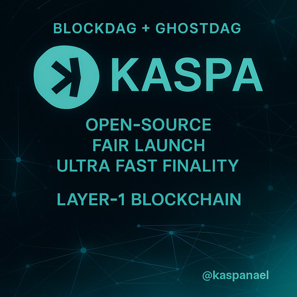 🚀 Kaspa – Technologie, die Maßstäbe setzt! 💡

Vergiss Blockchains, wie du sie kennst. Kaspa ist ein Gamechanger:
⚙️ Layer-1 mit BlockDAG
⚡ Sofortige Transaktionsfinalität
🧬 GHOSTDAG-Protokoll
🌱 100 % Community-Driven – keine VCs, kein Premine

Jetzt wird’s ernst:
Die ersten