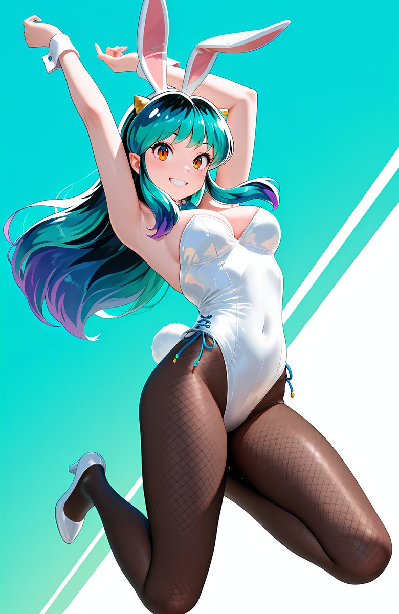 個人的に好きなキャラ
バニーガールのラム　もう一枚追加～
ラムちゃん応援！　非公式イラスト
#AIイラスト #ラム #うる星やつら