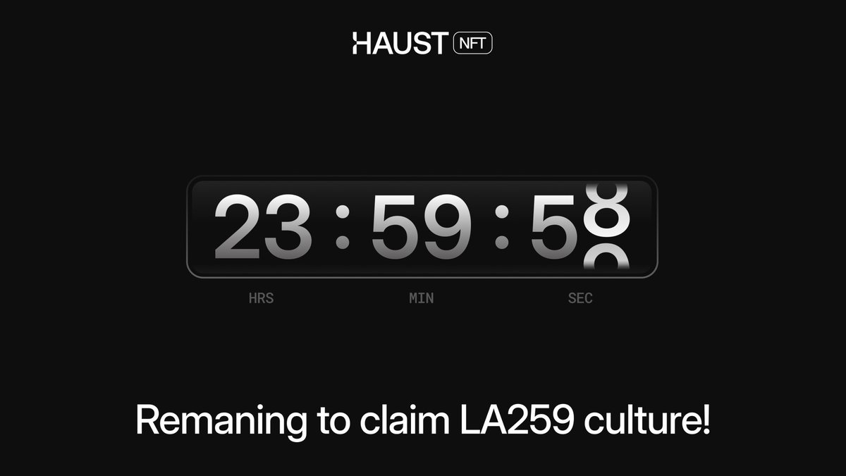 Tomorrow, you become the ancestor.

🧬 LA259 launches in 24 hours
✨ Mint it. Invite. Watch the lineage grow.

📍 Claim opens soon at: [nft.haust.network]

#BioCulture #InviteToMint #HaustLab