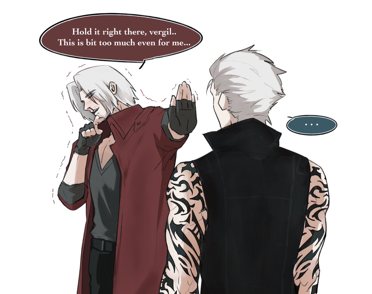 #dmcdv vergil somehow remaining in v outfit after fight and dante miliseconds away from getting stabbed