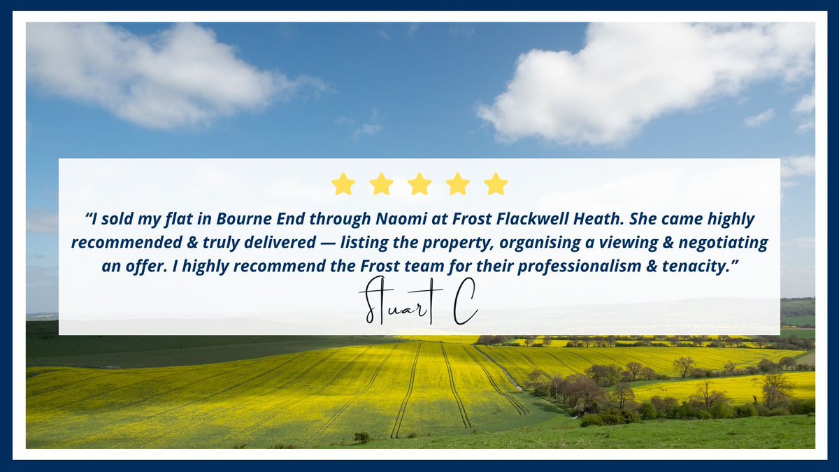 Well done to Naomi for delivering a seamless selling experience &amp; going above &amp; beyond for her client. Thinking of #selling? Let our local experts guide you every step of the way — get in touch today! buff.ly/bVgLoxS 

#thefrostpartnership #estateagent #flackwellheath
