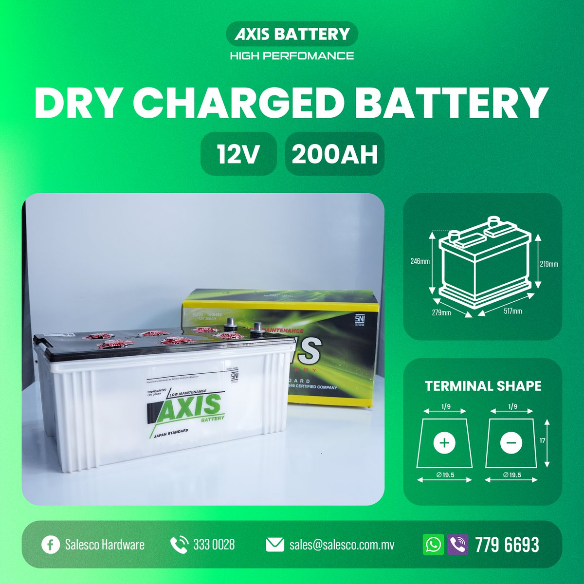 salescohardware's tweet photo. Unleash superior power with AXIS BATTERIES! Dry Charged Batteries in varous sizes, at the best prices in town.

Viber Hotline: 7796693 https://t.co/UHEYmOXAVM