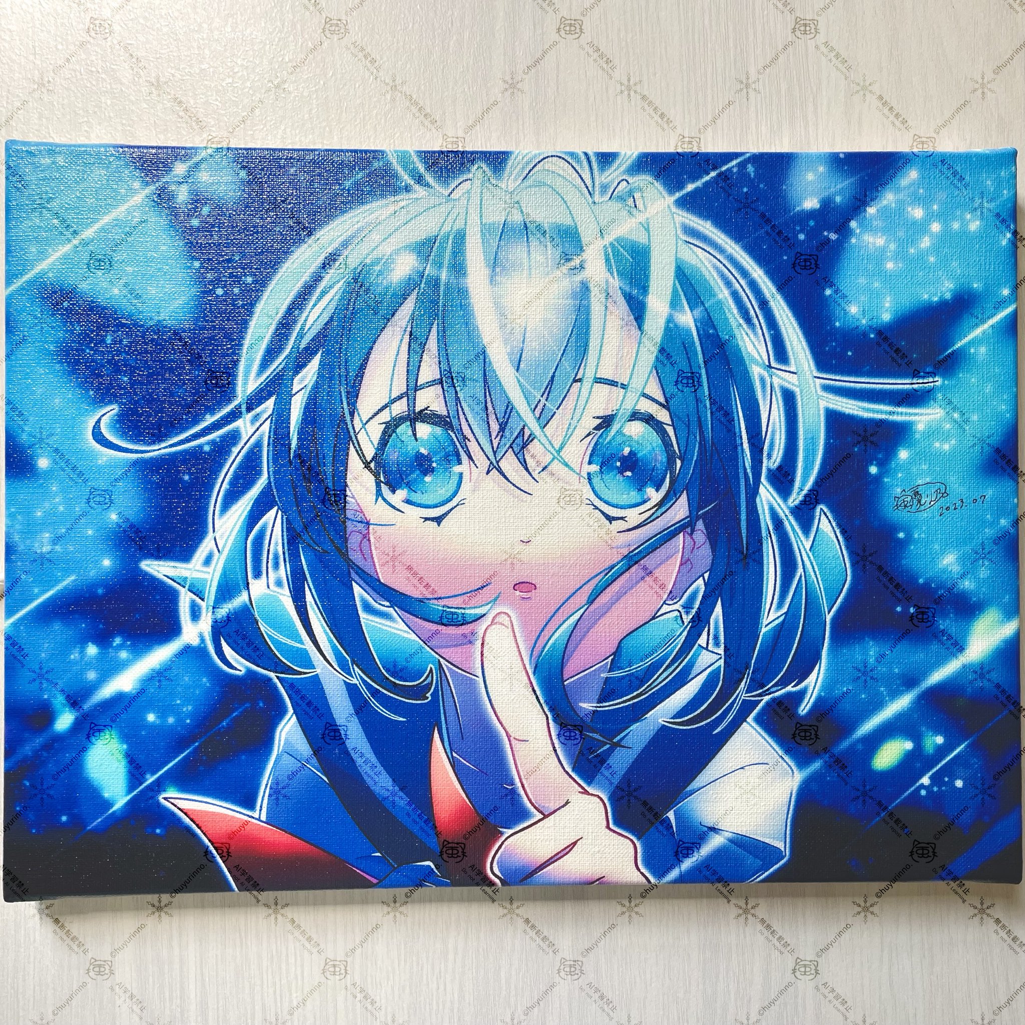 1時間以内に売れなければ300円❗　原画絵画　「きらめきニャンコ」 本日24時に売れなければ❗間もなく利益なし赤字絵画❗「きらめき