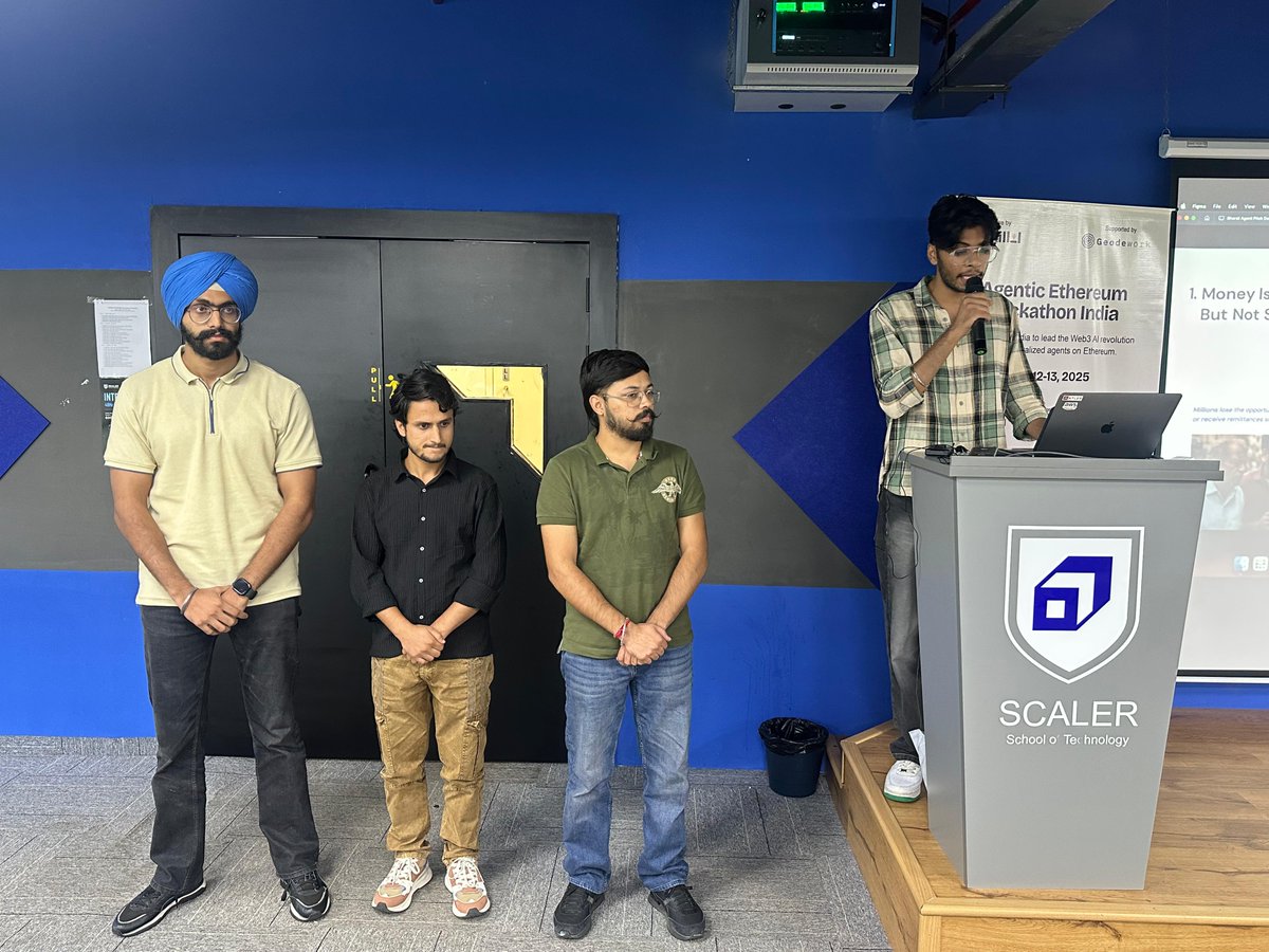 Reskilll's tweet photo. First up at #AgenticHackathon: Team 404 Brain Not Found
They’re building Bharat Agent — an autonomous system connecting Ethereum with the Chart stack to make blockchain data more actionable &amp; localized for India 🇮🇳

From insight to impact live now! https://t.co/BxYUrKHUCU