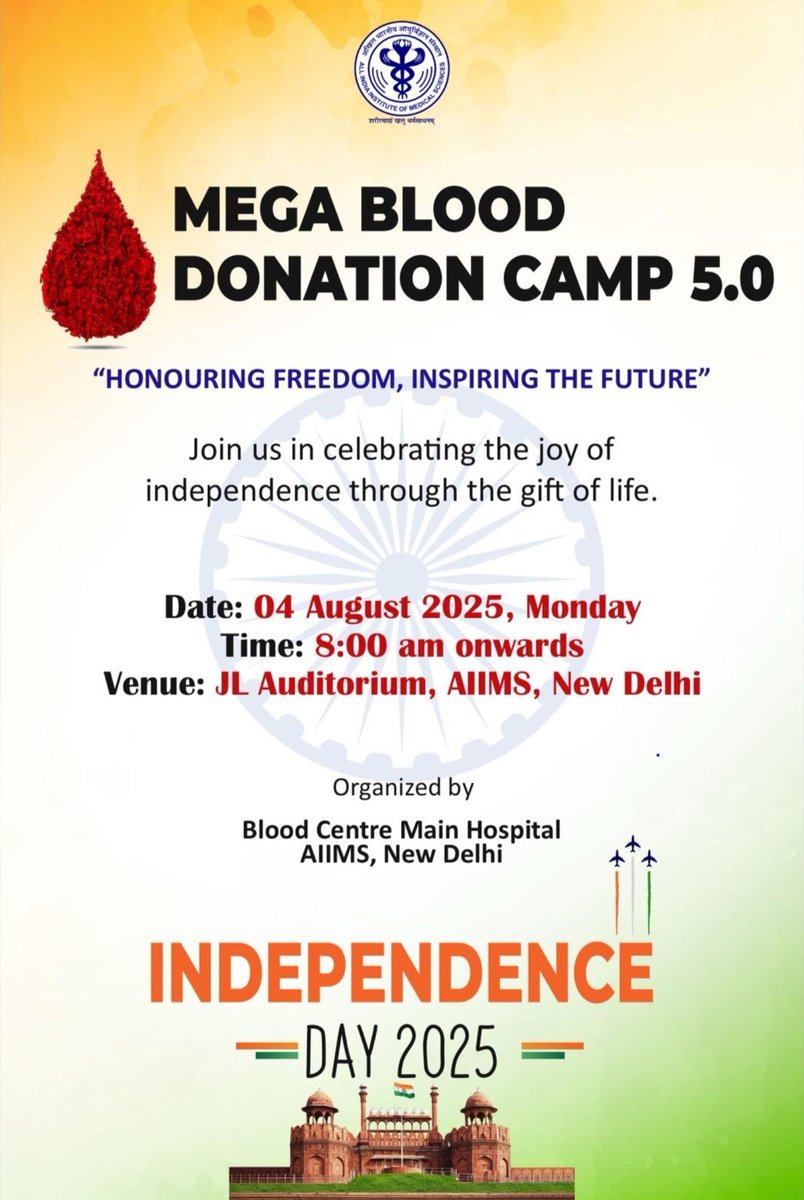Sarcoma Cancer Care Foundation (@caresarcoma) on Twitter photo Supporting the great cause and requesting all to come forward and save a life. #raktdaan #raktdaanmahaadaan
<a href="/aiims_newdelhi/">AIIMS, New Delhi 🇮🇳</a> Supporting the great cause and requesting all to come forward and save a life. #raktdaan #raktdaanmahaadaan
<a href="/aiims_newdelhi/">AIIMS, New Delhi 🇮🇳</a>
