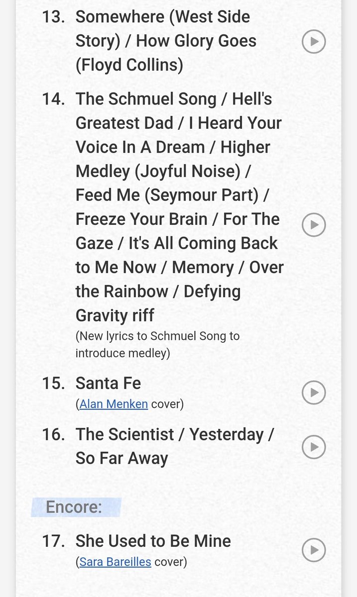 All That Dazzles (@atdazzles) on Twitter photo This is the setlist from last night's incredible <a href="/JeremyMJordan/">Jeremy Jordan</a> concert for anyone interested.
I should have known from the choice of opening number that we were in for one Hell of a setlist. This is the setlist from last night's incredible <a href="/JeremyMJordan/">Jeremy Jordan</a> concert for anyone interested.
I should have known from the choice of opening number that we were in for one Hell of a setlist.