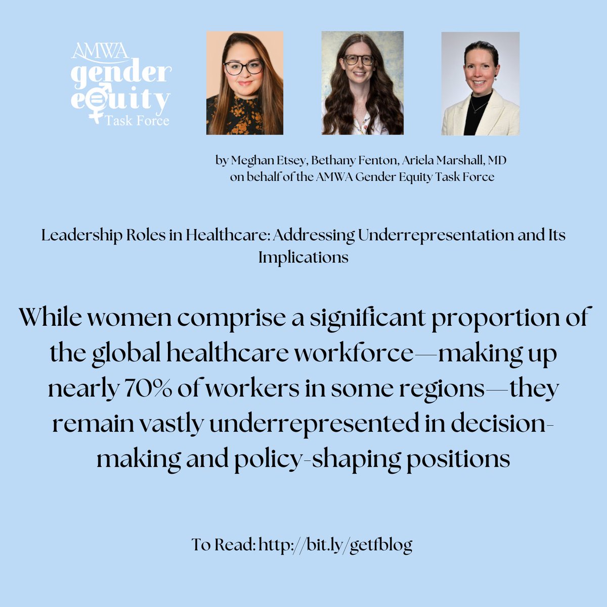 AMWADoctors's tweet image. Women = 70% of the healthcare workforce.
C-suite roles? Less than 20%.
The leadership gap shapes care, policy & equity. AMWA GETF breaks down the barriers—and what must change.
📖 Read: bit.ly/getfblog
💼 Join: bit.ly/amwa-getf
#LeadershipMatters #MedTwitter…